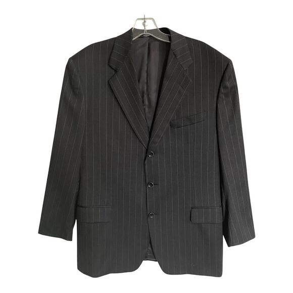 Canali Proposta Blazer Sport Coat Men Size 40R Dark Gray Striped Classic Wool